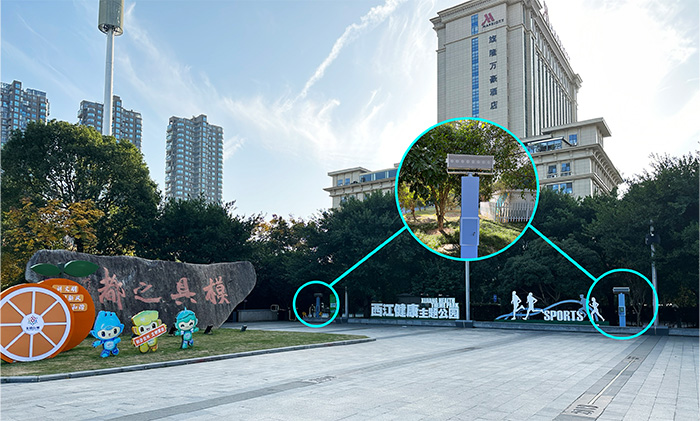 浙江黃巖西江公園應(yīng)用廣場舞定向音響