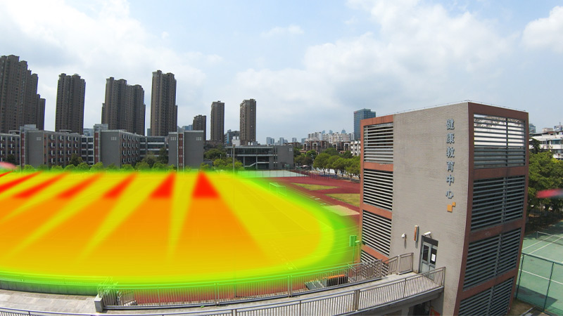 清聽聲學(xué)安靜操場系統(tǒng)，定向發(fā)聲不擾民